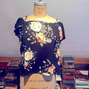 Navy Blue Crop Top Blouse